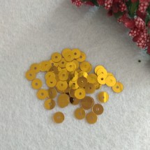 Пайетки плоские 6 мм, цв. золото, цена за 10 гр